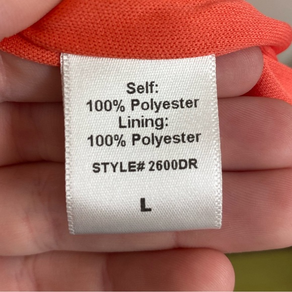 Renee C Coral Pink Lace Midi Tie-Strap Dress Size L - Picture 6 of 6